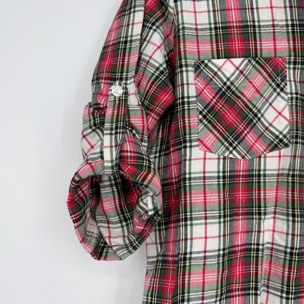 Victoria's Secret Plaid Flannel Pajama Sleep Shirt XS Red - Picture 4 of 11